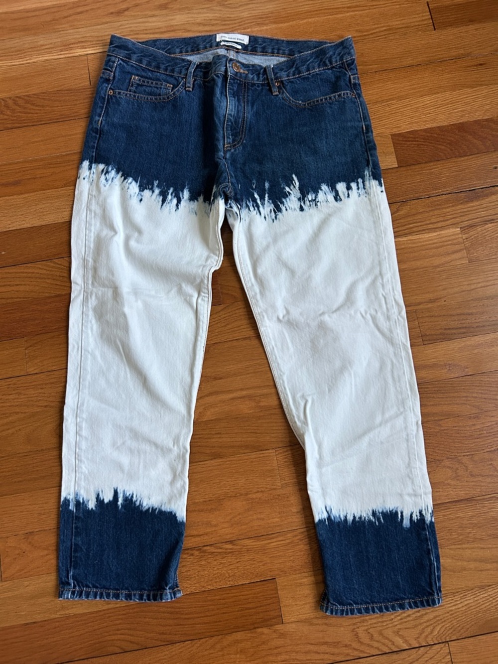 Isabel Marant -Pradley Navy and White dip dyed Cropped Jeans